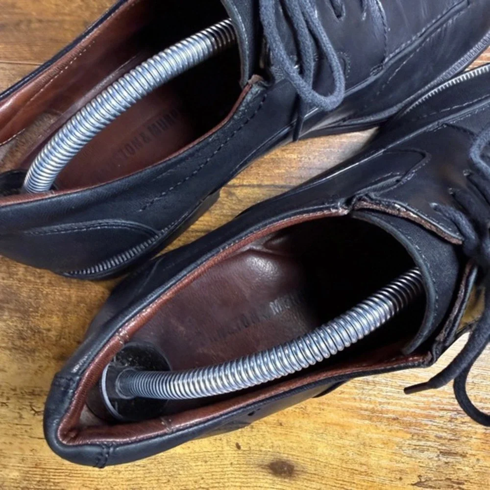 Johnston & Murphy J&M Flex 20-7751 Black Leather Bicycle‎ Toe Oxford Mens 10.5 M